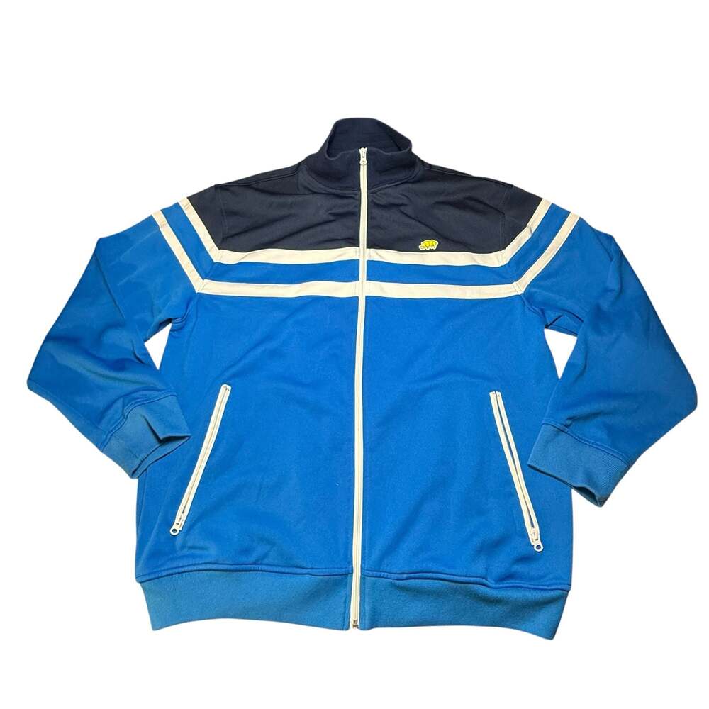 Ecko Unltd Full Zip Track Jacket Blue White Navy Rhino Logo Men Size L